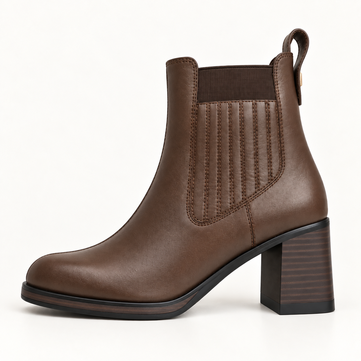 Bottines Chelsea LMCONFORT à talon – Marron Chocolat