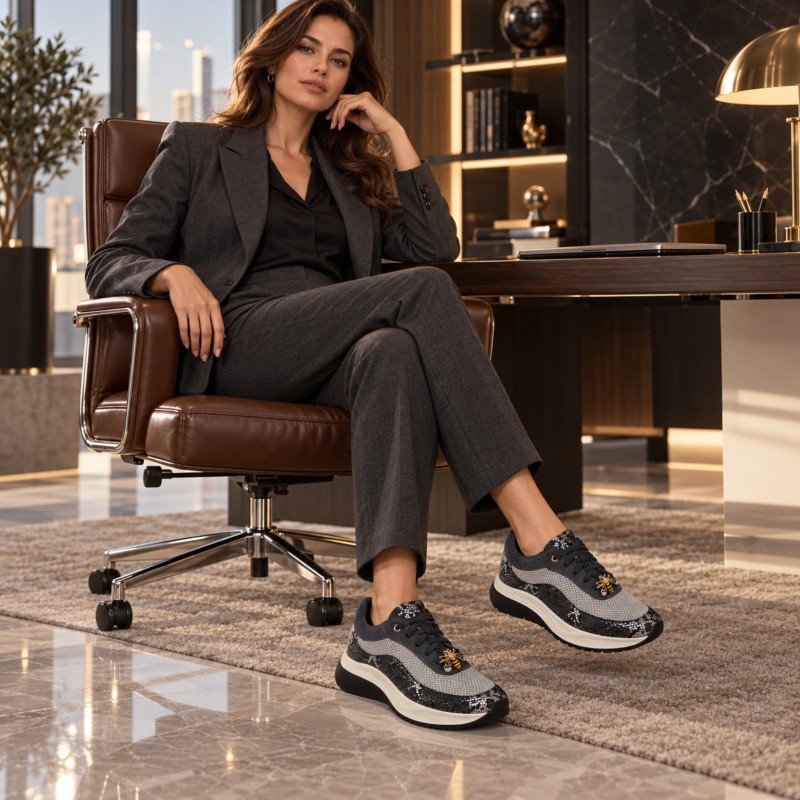 Baskets Femme Fatale Gris Graphite & Noir
