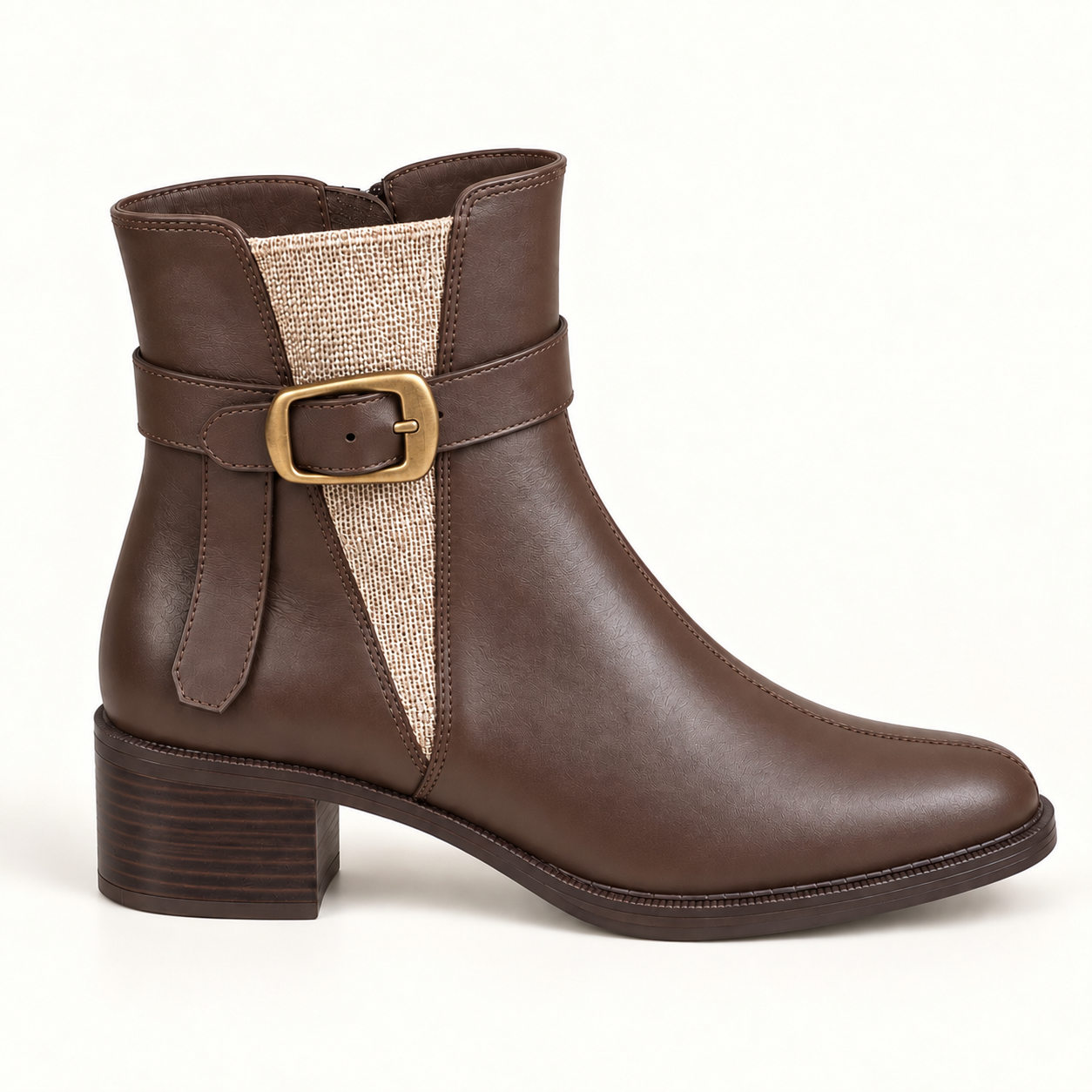 Bottines LMCONFORT marron à boucle doré