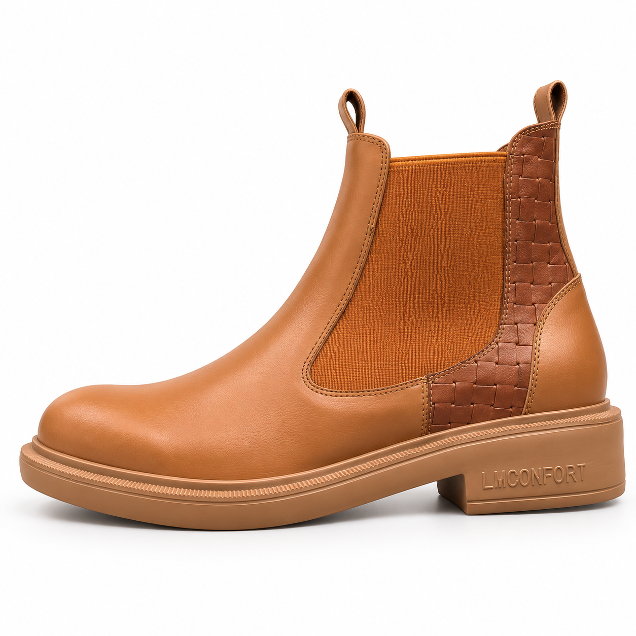 Bottines Chelsea LMCONFORT en cuir camel
